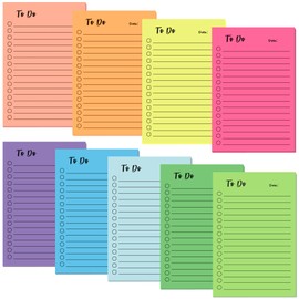 9 Pads To Do List Lined, 450 Sheets Sticky Notes Sticky Notes Index Cards for Notes Reminders Marking (10 x 15 cm)