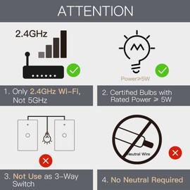 MOES - Interruptor inteligente de un solo cable, 2ª generación WiFi RF433 Touch Wall, no necesita cable neutro, compatible con App Smart Life/Tuya, compatible con Alexa y Google Home, un polo 110 V