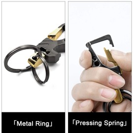 Exsun 2pcs Keychains, Key Chains for Carabiner Keychain Car Key chain Bottle Opener Keychain for Men and Women (Gold+Silver)