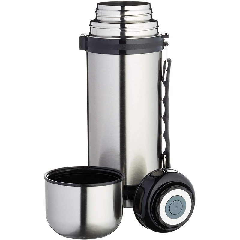 MasterClass Vacuum Flask with Handle, Stainless Steel, for Hot and