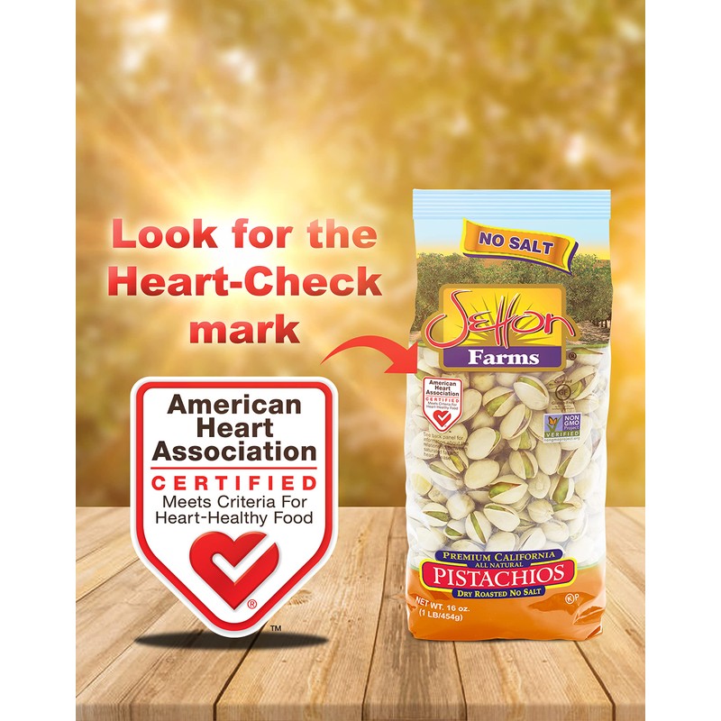 Setton Farms Dry Roasted and Unsalted Pistachios, Premium California In