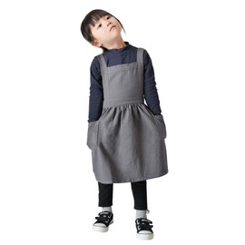 IBLUELOVER Girls Lovely Art Crafts Smock Apron Stylish Cotton Linen Children Aprons With Pockets Baking Cooking Clothes For Kids Girls DIY Painting Sleeveless Pinafore Apron Keep Clean 3-10 Years