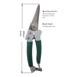 Floral Pruning Shears, Aluminium Handle With Stainless Steel Needle Nose Blade, for Arranging Flowers, Trimming Plants and Harvesting Herbs, Fruits or Vegetables, Florist Scissors 8-Inch (Straight)