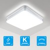 Taoellen 24W Square Bathroom Lights Ceiling, 2160lm Square Silver Edge
