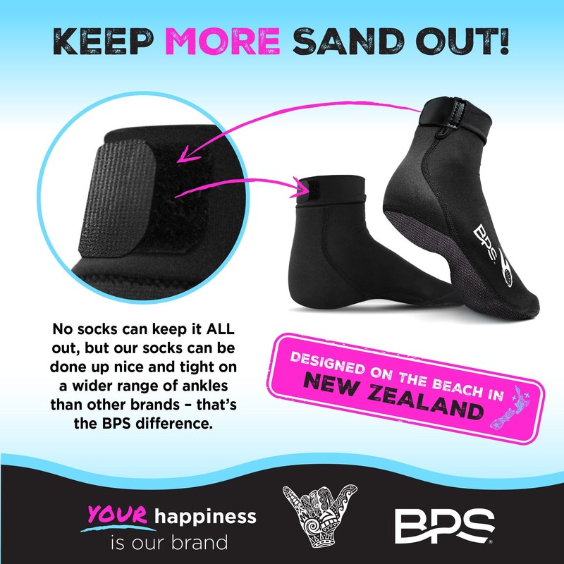 BPS 'Feet First' Water Socks (Black with Classic Soles, Small)