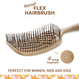 FlexiBrush - for Women, Men, Kids; Detangle Wet or Dry Hair, Pain-Free! Flexible brush head bends to knots, not hair. Works on wet or dry hair, thick or thin. Smooths & detangles for all hair types.