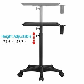 YIYIBYUS Barber Shop Tray Storage Cart,Hair Dryer Stylist Tools Barber Equipment Tray Carts,Adjustable Rolling Service Tray Cart, Spa Organizer Holder Hairdressing Tool Car