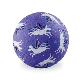 Crocodile Creek Playground Ball - Durable Rubber Ball for Kids Ages 3 and Up - Bouncy Inflatable Ball for Kickball, Indoor Games, and Outdoor Sports - PVC-Free - Purple Unicorn - 5-inch Diameter