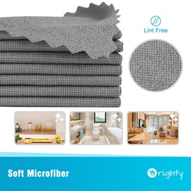Orighty Grey Microfiber Cleaning Cloth, 150 Pack Highly Absorbent Cleaning Supplies, Lint Free Kitchen Towels Cleaning Rags, Microfiber Towels for Cars, House, Window, 12x12 inch