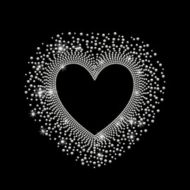 PLIGREAT Bling Heart Rhinestone Iron on Patches Hollow Heart Bling Rhinestone Iron on Transfers for Clothing Jacket Jeans Hat Hotfix Women Men T Shirt DIY Embellishment