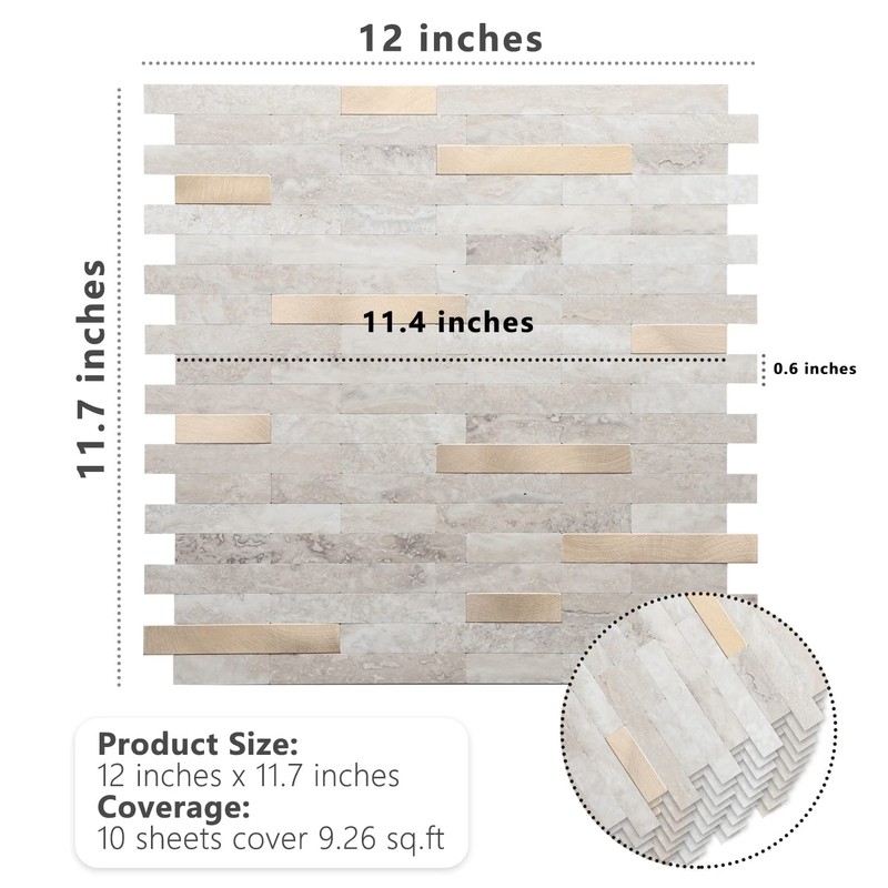STICKGOO Peel and Stick Backsplash, PVC Wall Tiles Stick on
