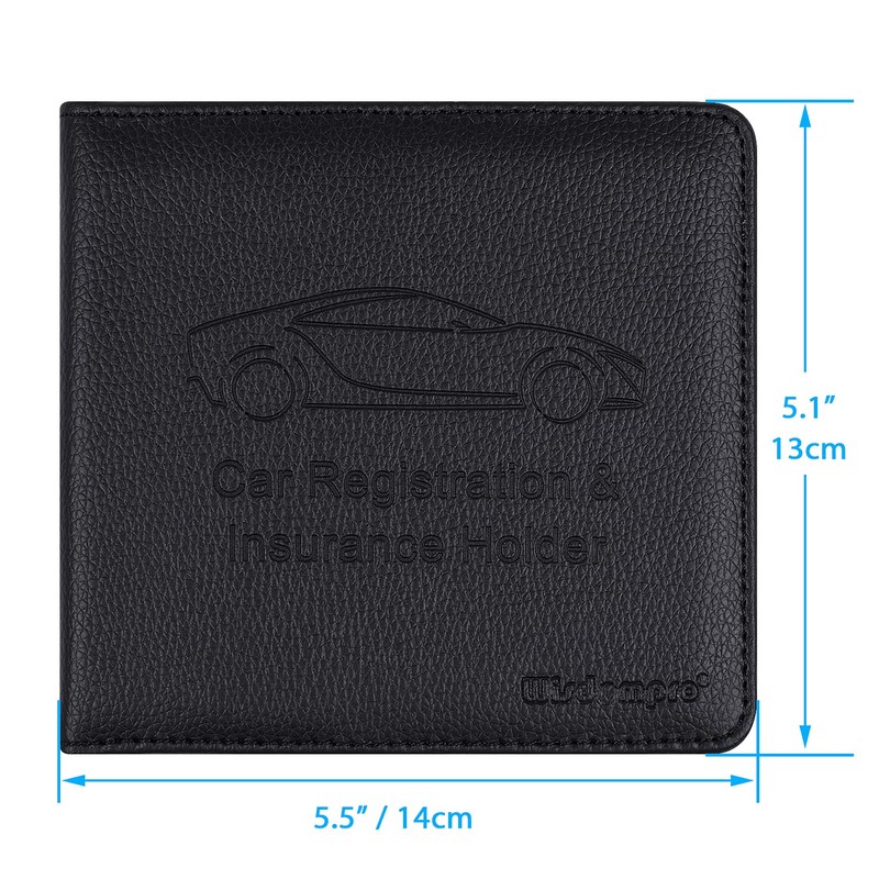 Wisdompro Car Registration and Insurance Card Holder 2 Pack PU