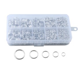 MAHAVIMOKSA 1Box 1050pcs Mixed Size 4/6/8/10/12mm Jump Rings Connector Mini Rings for DIY Repair Jewelry Making Necklaces Bracelet Earrings (Platinum)