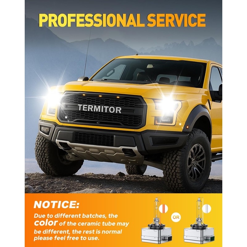 Termitor D1S HID Headlights Bulbs, 800% 30,000LM Enhanced Brighter, 6000K