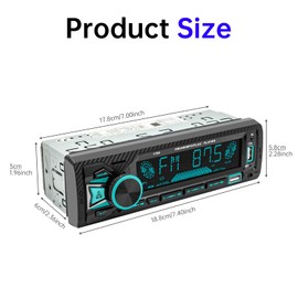 ePathChina Car Audio Bluetooth Single DIN Car Stereo, 12V Car FM/AM Radio LCD VA Screen Car MP3 Player with Hands-Free, Dual USB, Voice Assistant & App Control, Supports FM/MP3/WMA/FLAC/AUX/TF