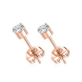 AROWRO 1 Pair Implant Grade Titanium Stud Earrings Set Hypoallergenic 4mm Cubic Zirconia Rose Gold Earrings for Women Girls for Men for Sensitive Ear