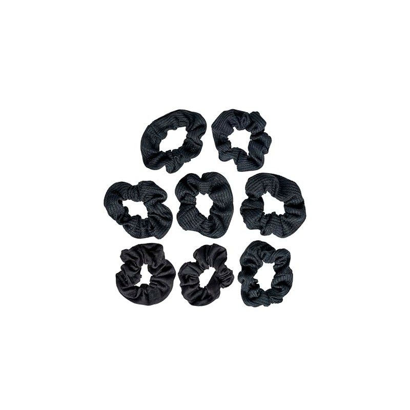 Goody Ouchless Scrunchie para mujer, Negro, 8 unidades