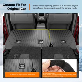 powoq 7 Seats Cargo Mat Compatible with 2016-2025 Dodge Durango Trunk Mat TPE 2nd Back Seat Protector Cargo Liner Trunk Liner Replacement for 2016-2025 Dodge Durango Accessories