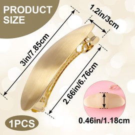 HINZIC 3inch Oval Hair Barrette Metal Large Hair Clip Vintage Gold French Wedding Prom Formal Hair Accessories for Women Long Thick Hair