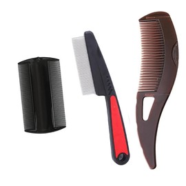 3PC Stainless Steel Fine Tooth Dandruff Remover Comb - Scalp Sweep Detoxing and Psoriasis Treatment