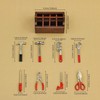 Miniature Dollhouse Tool Box Set, 1/12 Scale, Wooden Toolbox with