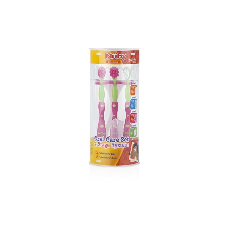 Nuby - Sistema de 4 etapas de cuidado bucal, color