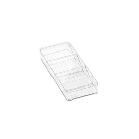 Small Shallow Tray with Angled Dividers Clear - madesmart