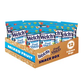 Welch's Fruit Snacks, Mixed Fruit, Perfect for School Lunches, Sharing Size Bags, 5 oz (Pack of 12)