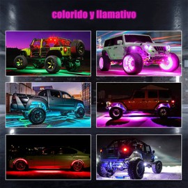 Luces de roca LED para automóvil, 6 Pods con aplicación de teléfono de control Bluetooth, 16 millones de colores RGB Luz de neón de música a prueba de agua para camiones UTV ATV SUV Off Road Jeep