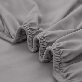 Treeflyheart Fitted Sheet Family Gray Absorbent Quick Drying Sheet Bed Cover Size 240x200cm Easy to Put on and Take Off Depth 11.8 inches (30 cm) Polyester Antibacterial Deodorization