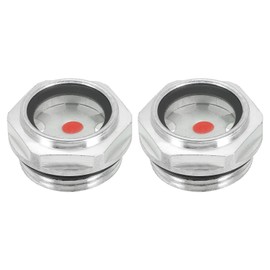 PATIKIL Air Compressor Oil Sight Glass 2 Pieces M30 x 2 Male Thread Aluminium Alloy Oil Liquid Stand Indicator Air Compressor Parts with O-Ring