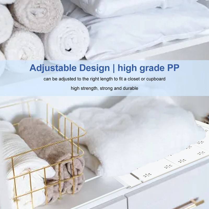 Tension Shelf Adjustable Space Saving Expandable Closet Organizer Dividers for