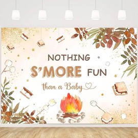 MEHOFOND 7x5ft Camping Themed Baby Shower Party Backdrop Nothing S’More Fun Than a Baby Bonfire Smore Fun Decorations Autumn Fall Happy Camper Baby Shower Supplies Photo Booth Props