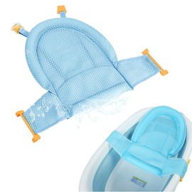 Red de Apoyo para Asiento de Baño de Bebé, Malla de Ducha para ReciéN Nacido, Red de Ducha para BañEra de Bebé, Malla Antideslizante Ajustable, Asiento de Apoyo para Tina de Bebé (Azul)