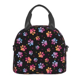 Reaocly Cute Dog Paw Lunch Bag with Adjustable Shoulder Strap for Women Men Reusable Lunch Box Leakproof Tote Bags Insulated Cooler for Work Travel Outdoor(9 x 5 x 7.8 Inches)