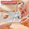 Kitchen Scissors Silver Non-Slip Handles Poultry Scissors Stainless Steel Comfortable