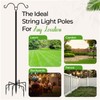 IDZO EQAE2 String Light Poles, 2pack 7-Prong with Fence Brackets,