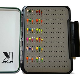 Kenders Outdoors Panfishing Jig Kit 36 Tungsten Jigs Long Shank Hook with Waterproof Jig Box UV Paint for Crappie Fishing, Bluegill Fishing, Perch Fishing, Trout, Walleye Fishing