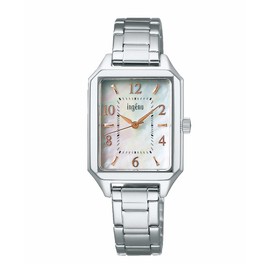 Seiko Watch AHJK467 Angeline Square Quartz Women's Wristwatch, Silver, Silver, Bracelet Type