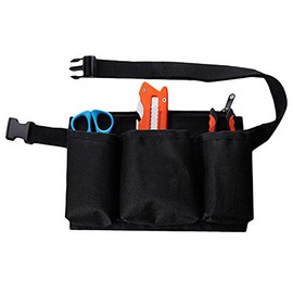 Silfrae Reflect Waterproof 600D Canvas Tool Belt Waist Tools Pouch Waist Tools Bag (Black, S)