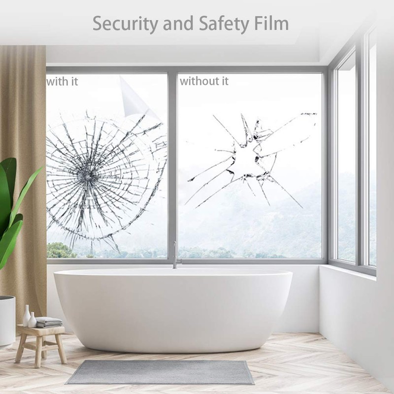 Clear Security and Safety Window Film Shatterproof Adhesive UV Blocking