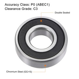 sourcing map 6204-2RS Deep Groove Ball Bearings 20 mm Bore 47 mm Outer Diameter 14 mm Thick Double Shielded Chrome Steel Pack of 4