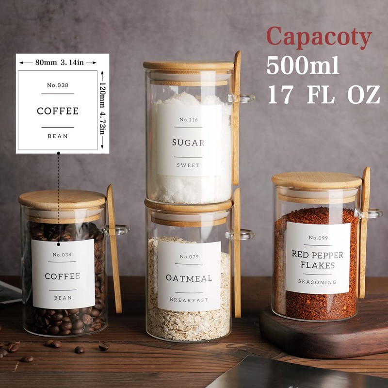 CZZGSM Glass Jar with Bamboo Lid and Spoon - 4