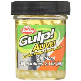 Berkley GAJBSDN2-PW Gulp! Alive Baby Sardine, 2-Inch, Pearl White, Aging, Rockfish