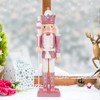 NOLITOY Christmas Nutcracker Soldier, 12 in Wooden Nutcracker Figure Pink