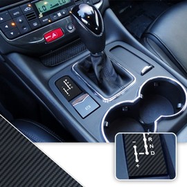 Shifter Gear Position Indicator Vinyl Overlay Wrap Decal Compatible with Maserati Granturismo Quattroporte - Carbon Fiber Black