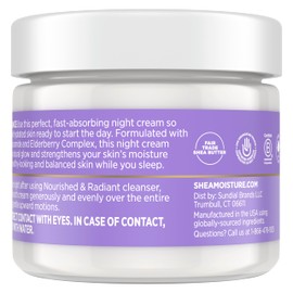 SheaMoisture Melanin Care Night Repair Cream Nourished & Radiant for Strengthening Skin's Moisture Barrier, with Pro-Ceramides +Elderberry Complex, 2 oz