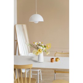 Simple Vase for Flowers Plants Ceramic Small White Flower Vase Minimalism Style for Modern Table Shelf Home Decor, Fit for Fireplace Bedroom Kitchen Living Room Centerpieces Office Desk