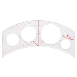 DREAMSTITCH 3mm Acrylic Patchwork Quilting Template Ruler Curves and 4 Mini Circles for Domestic (Household) Sewing Machines and for Free Motion Presser Foot Ruler-IOC-CIR-3