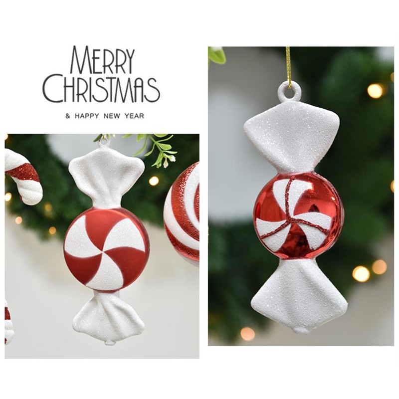 Red and White Lollipop Christmas Decorations Small Combinations Red and
